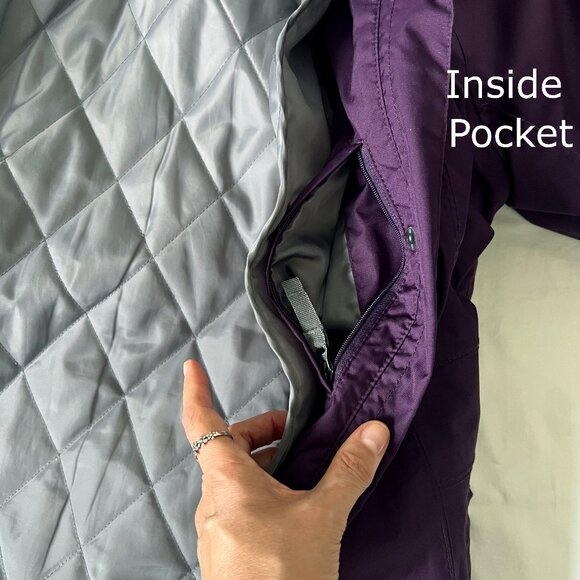 Eddie Bauer Purple WeatherEdge Jacket, removable lining and hood, size Medium - Picture 12 of 14